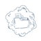 Cloud data storage folder file sharing service concept over white background sketch doodle banner