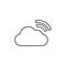 Cloud database, computer technology thin line icon. Linear vector symbol