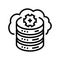 cloud database line icon vector illustration