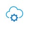 Cloud database setting gear vector icon