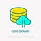 Cloud database thin line icon