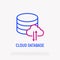 CLoud database thin line icon. Modern vector illustration of inf