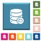 Cloud database white icons on edged square buttons