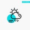 Cloud, Day, Rainy, Season, Weather turquoise highlight circle point Vector icon