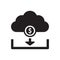 Cloud dollar icon - online earning icon - internet money icon