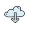 cloud download color vector doodle simple icon