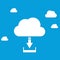 Cloud download icon flat design vector illustration
