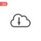 Cloud download, linear icon. One of a set of linear web icons