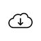 Cloud download, linear icon. One of a set of linear web icons