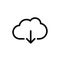 Cloud download, linear icon. One of a set of linear web icons