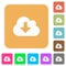 Cloud download rounded square flat icons