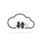 Cloud download and upload icon. Backup vector illustration