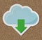 Cloud downloading icon technology graphic