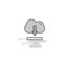 Cloud downloading Web Icon. Flat Line Filled Gray Icon Vector