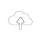 Cloud drive file sharing up arrow outline icon. Signs and symbols can be used for web, logo, mobile app, UI, UX