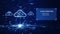 Cloud and edge computing technology concepts with cybersecurity data protection.