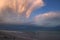 Cloud effect above a calm sea