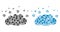 Cloud Emission Collage Icons of Message Clouds and People