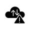 Cloud error black glyph icon