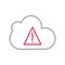 Cloud error thin color lline vector icon