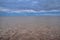 Cloud evening on the salt Lake Baskunchak