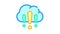 cloud exclamation marks color icon animation