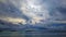 Cloud extravaganza in the Maldives evening. Cumulus and cirrus clouds.