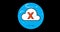 Cloud Fail flat icon animated with alpha channel