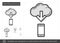Cloud file access line icon.