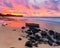 Cloud Filled Sunrise Reflecting on Tide Pools