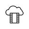 Cloud, film strip icon. Simple line, outline vector elements of internet storage icons for ui and ux, website or mobile