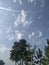 Cloud flying in the rainy season, fresh and natural reen tree