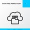 Cloud folder vector line icon style. security and private file icon. 64x64 Pixel perfect