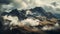 Cloud formations over a mountain landscape