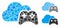 Cloud game controller Mosaic Icon of Humpy Parts