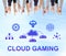 Cloud gaming concept on a wall