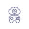 Cloud gaming line icon on white