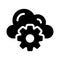 Cloud gear vector glyph flat icon