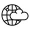 Cloud global space icon, outline style