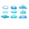 Cloud glossy icon set of 9 (Cloud computing concep