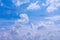 Cloud groups patterns on bright bluesky background in summer day