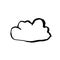 Cloud grunge icon. Vector ink illustration