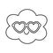 Cloud with heart sunglasses black and white