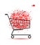 Cloud of hearts in shopping cart for your design