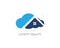 Cloud home vector logo, Creative studio illustration, real estate icon.