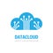 Cloud hosting icon design. Computing technology logo sign. Server network connection logo symbol.