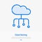 Cloud hosting thin line icon