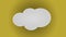 Cloud icon animation loop on yellow background with alpha mask 4K UHD footage