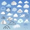 Cloud icon different style cloudy design nature sky shape cloudscape bubble speech vector illustration.