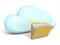 Cloud icon with opened folder 3D